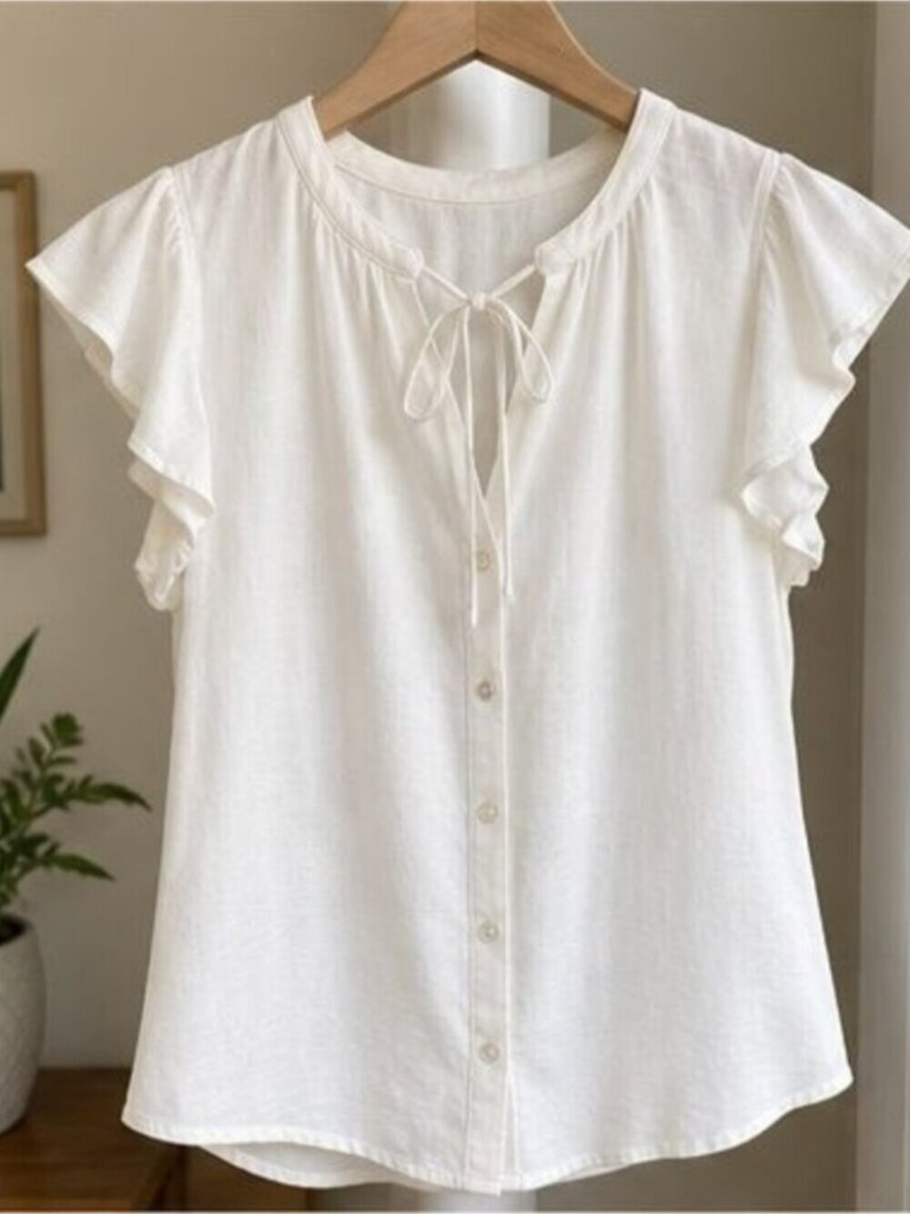 White Pleated Blouse